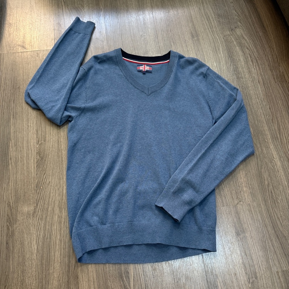 Men's Soul of London Blue Sweater Organic Cotton